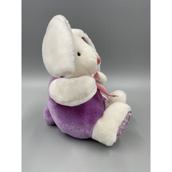 Main Joy Limited Small 7 Inch Bunny Rabbit Plush In Purple Outfit Stuffed Animal - Picture 6 of 7